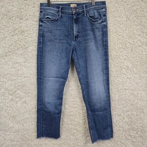MOTHER Mid Rise Dazzler Crop Fray Jeans Womens 30 We're All In This Together